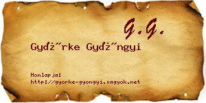 Györke Gyöngyi névjegykártya