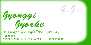 gyongyi gyorke business card